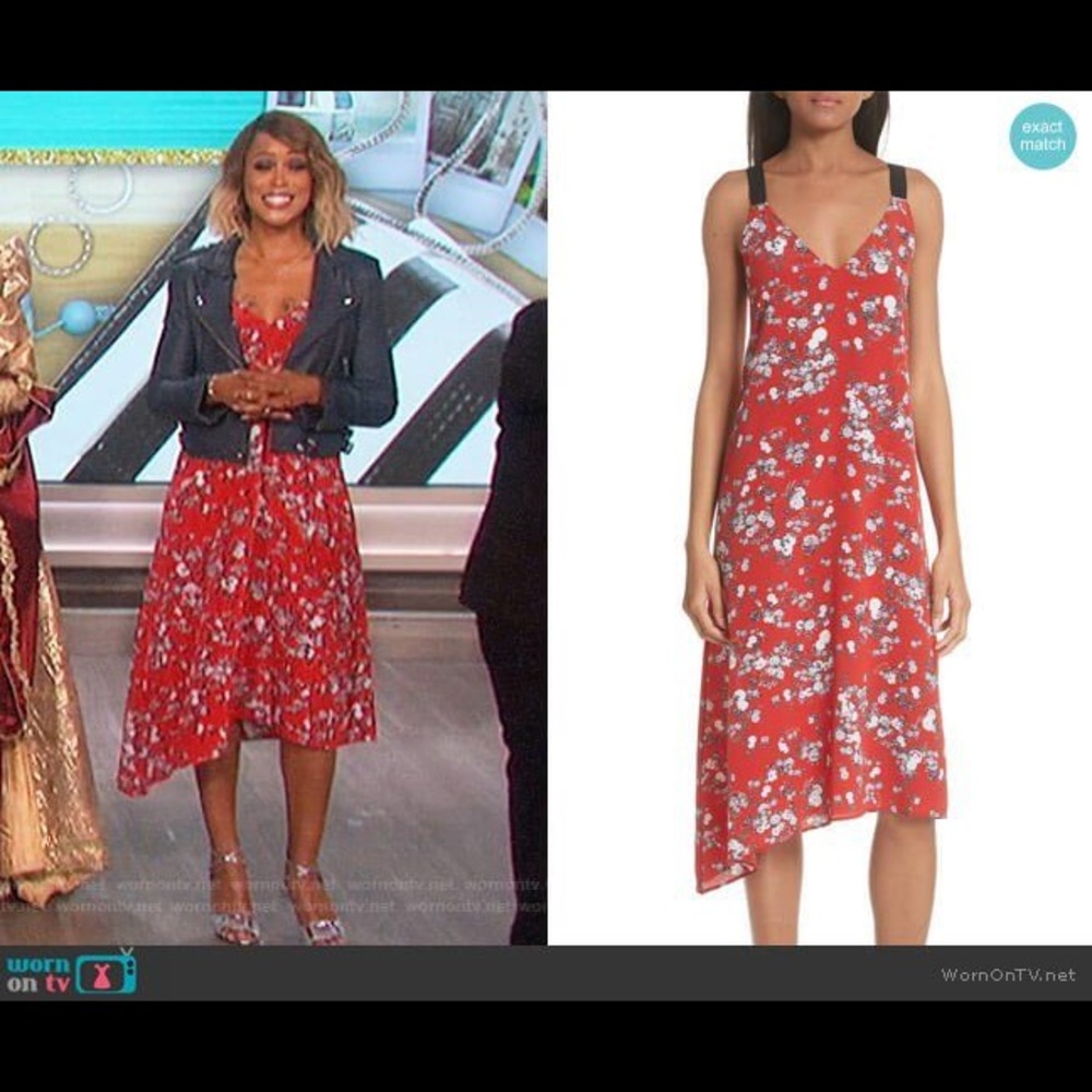 Rag & Bone Zoe Red Floral Garden Silk Dress - Picture 1 of 8